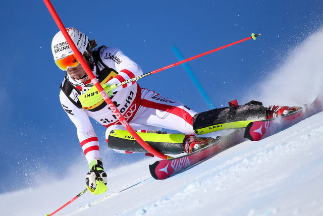 Manuel Feller bei seiner Fahrt zum Vize-Weltmeistertitel 2017 in St. Moritz.