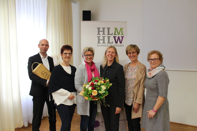 Kulturamtsleiter MMag. Gregor Kremser, Landesschulinspektorin Mag. Susanne Ripper, Fachvorständin Dipl.-Päd. Gudrun Grünwald, Dir. Mag. Sabine Hardegger, Fachvorständin StR Ursula Aschauer, Personalvertreterin OSR Gerlinde Niederwimmer | Foto: HLM HLW