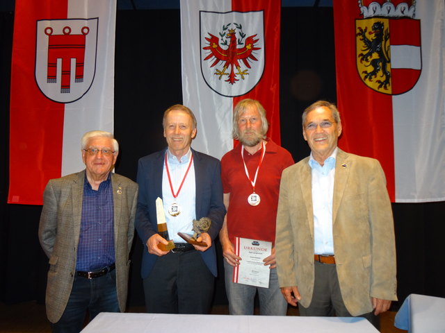 Fritz Hausewirth, Walter Wegscheider, Richard Bauhofer und Klubleiter Erich Weiskirchner in Fieberbrunn.