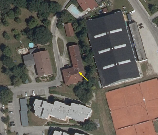 Das Haus zwischen Tennishalle und Försterstraße wurde abgerissen um Schrebergärten anzulegen. | Foto: DORIS-System/Land OÖ