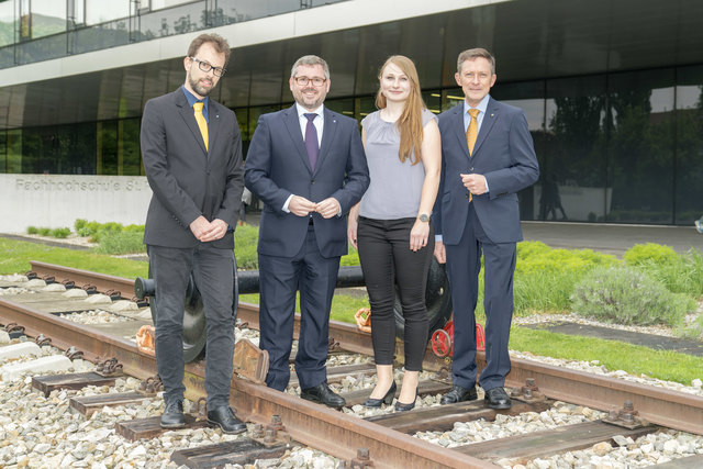 V.l.n.r.: Markus Schreilechner, Landesrat Ludwig Schleritzko, Christina Kofler und Otfried Knoll präsentieren die Kooperation | Foto: NÖVOG/Josef Bollwein