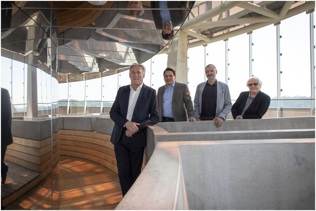 Expertenrunde: Hans Höllwart (Science Tower Graz), Christian Nußmüller (Stadtbaudirektion Graz), Markus Pernthaler (Architekt) und Igo Huber (Citycom) (v.l.)
