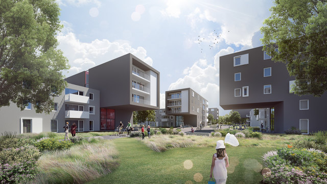 So soll der Wohnpark in Pichling nach Fertigstellung aussehen. Die Anrainer wollen sich dagegen juristisch wehren. | Foto: Lawog