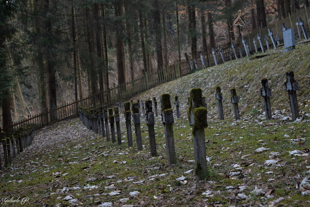 Wenn man von einer Wanderung kommt und man sich fast am Ziel befindet und plötzlich ein verlassender alter Friedhof kommt ist es schon ein komisches Gefühl. War aber wiederum so Fasziniert  davon das ich natürlich hinein musste und mir so die Namen und die Daten durchgelesen habe. Auf einem einzigen Grab brannte eine Kerze und auf ein paar anderen waren noch ein paar Blumenzwiebeln die sich durch das Gras schoben.                          © Gabriele P.