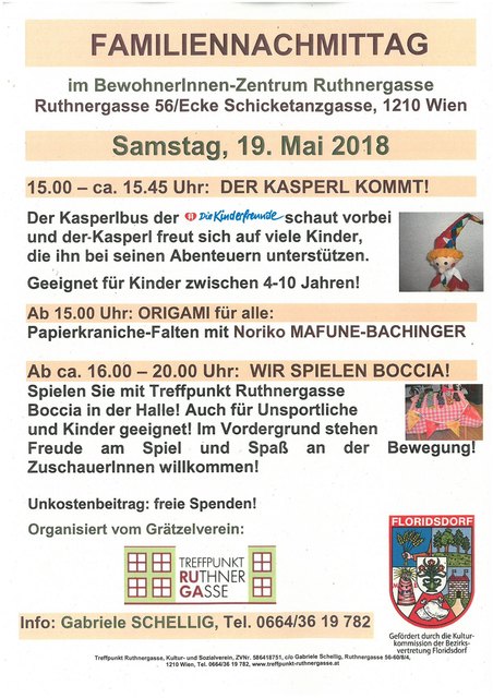 Failiennachmittag bei Treffpunkt Ruthnergasse