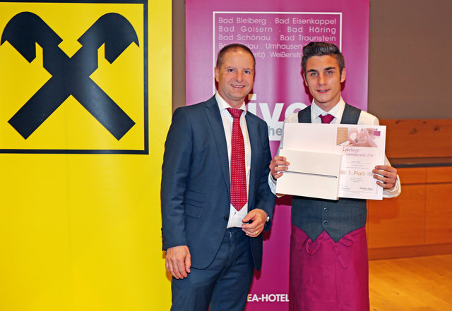 Mag. Engelbert Künig und Oliver Post (1. Platz, 2. Lehrjahr im Vivea Gesundheitshotel Bad Häring)