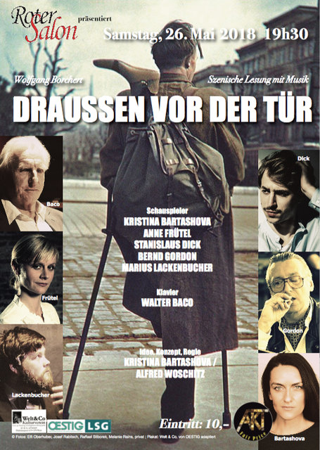 Krieg-Traumatisierte Menschen gibt es mittlerweile auch viele in Österreich: deshalb ist dieses Stück so brisant! © Fotos: Elfi Oberhuber, Josef Rabitsch, Raffael Stiborek, Melanie Rains, privat ; Plakat: Welt & Co, von OESTIG adaptiert