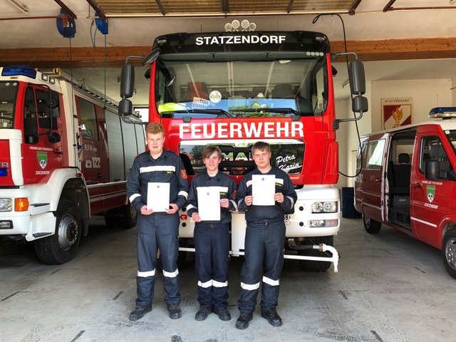 Prüfung bestanden: Mathias Muck, Dominik Eigner und Markus Eigenbauer. | Foto: FF Statzendorf