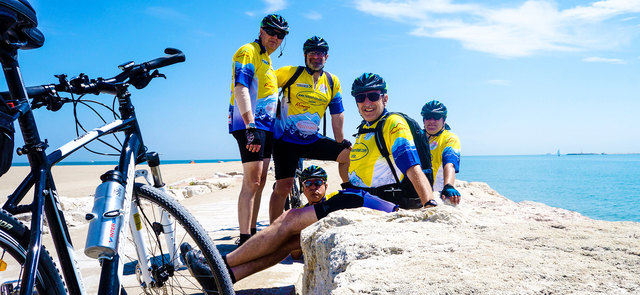 Das Team der Eisenwadln mit Blick auf die Laguna von Venedig: Joachim Weghofer, Robert Koch, Günther Steindl, Herbert Perko und Gerhard Schmid (v.l.). | Foto: eisenwadl.tested