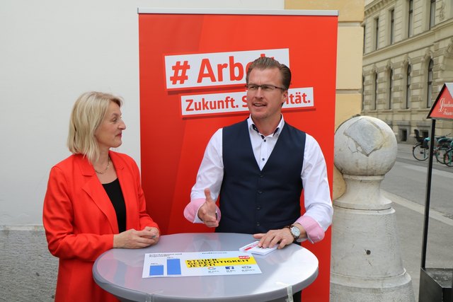 Gemeinsame Aktion in Graz: E. Regner (l.) und O. Wieser | Foto: SPÖ Steiermark