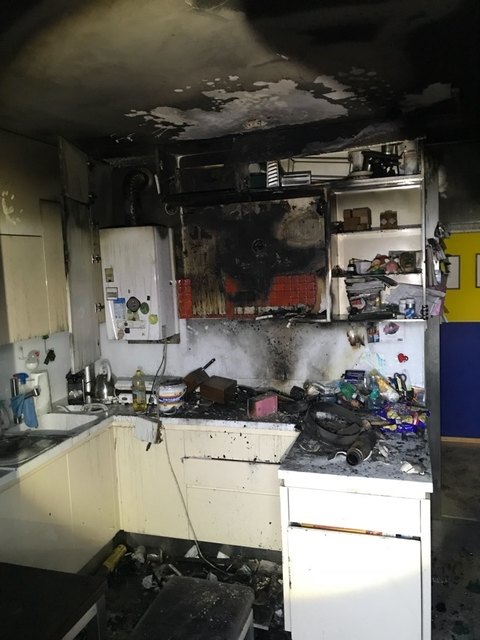 Totalschaden: So sah die Küche nach dem Brand aus. | Foto: LPD Wien