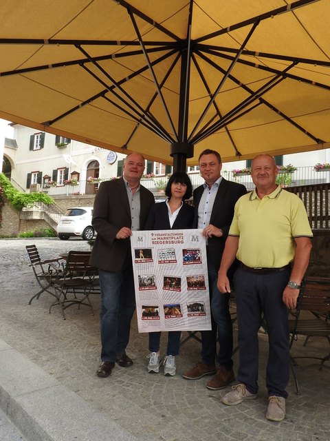 Treffpunkt M: Johann Hartinger, Monika Ferder, Manfred Reisenhofer und Johann Ortauf (v.l.). | Foto: Marktgemeinde Riegersburg