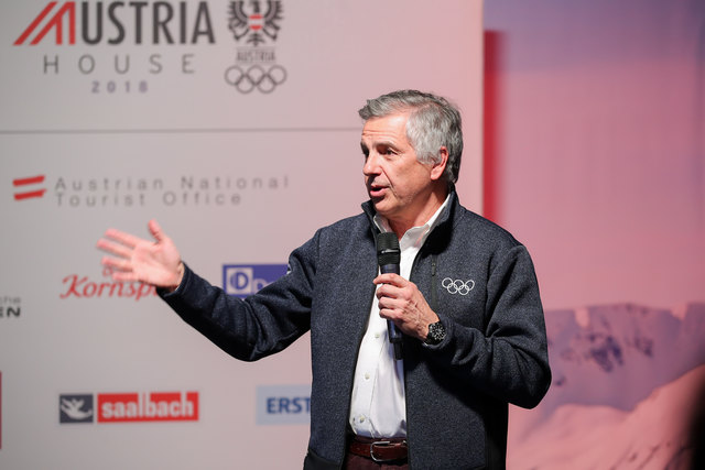 PYEONGCHANG,SOUTH KOREA.13.FEB.18 - OLYMPICS,OEOC - Olympic Winter Games PyeongChang 2018, Austria House, Gala night OEOC. Image shows Juan Antonio Samaranch (IOC). Photo: GEPA pictures/ Christian Walgram | Foto: GEPA