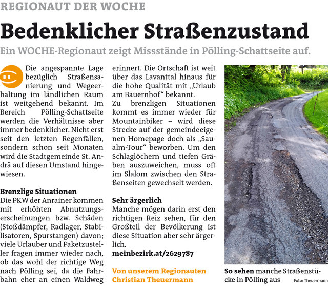 WOCHE Lavanttal KW 22 - Christian Theuermann Link zum Beitrag: https://www.meinbezirk.at/2629787