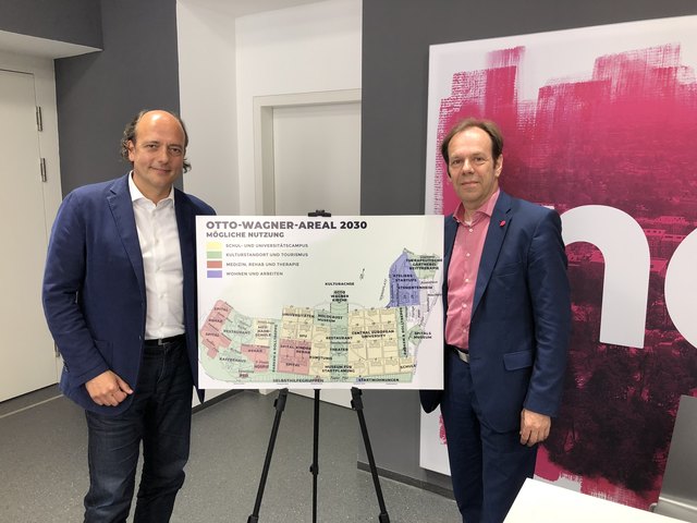 Gute Ideen gesucht: Planungssprecher Stefan Gara (l.) und der Klubobmann der Neos Penzing, Wolfgang Gerold (r.).