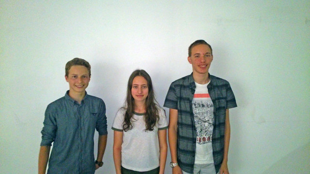 Die bestplatzierten Schüler des BG Hallein: Jakko Schwaiger, Leonie Lischent, Marco Brandauer (v. l.). | Foto: BG Hallein/Neureiter
