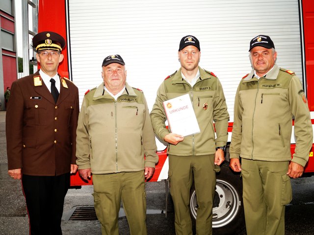 Robert Mayer, Peter Dorfinger, Daniel Weber und Wolfgang Hufnagl (v.l.) bei der Schlussveranstaltung. | Foto: Linner