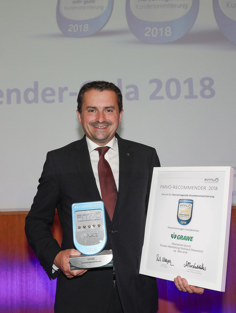 Stolz: Grawe-Vorstandsdirektor Georg Schneider freut sich über den Recommender Award.