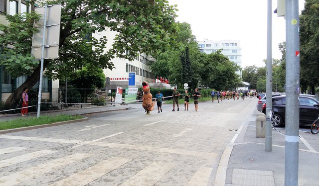 Hindernislauf mit einem Maskottchen quer durch Graz, Grazathlon 2018
