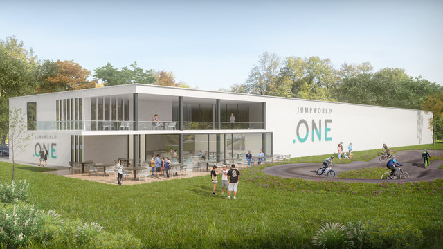 Vorabansicht der "Jumpworld.One"-Halle, die spätestens im Februar 2019 eröffnet wird