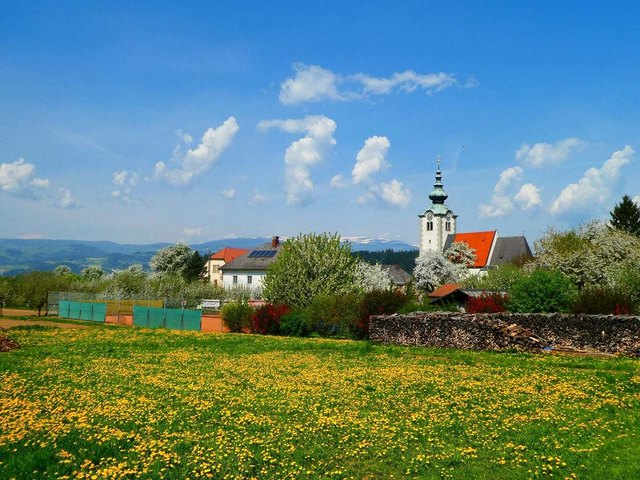 Der Ort Maria Rojach liegt auf 440 Metern Seehöhe und hat derzeit rund 330 Einwohner (Foto: Gosch)