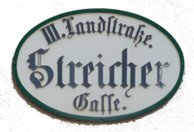 Straßenschild der Streichergasse