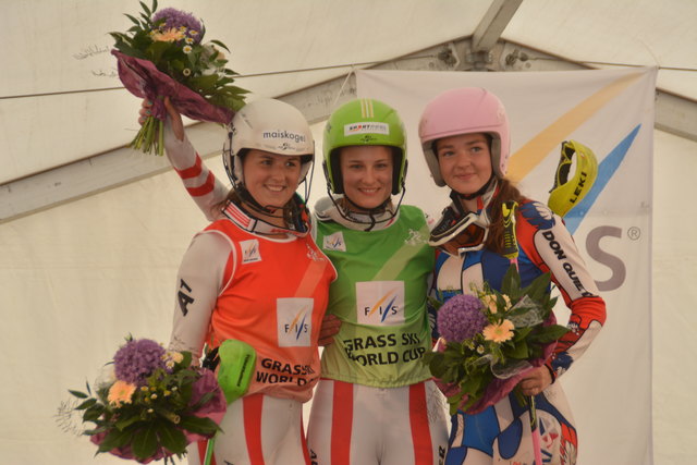 Die Top 3 in der Superkombination: Jacqueline Gerlach, Kristin Hetfleisch und Alena Vesela