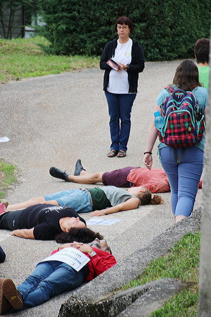 Aufklärung: Andrea Wahl informierte die Pendler über die aktuelle Situation ihrer Schützlinge.