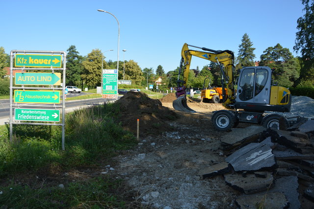 Es wird gebaut: gerade werden die Bypässe für das Straßenbauprojekt an der B54 "Wechsel Straße" errichtet.