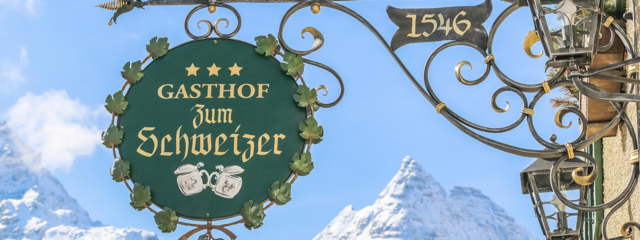Das Zunftzeichen vom Gasthof "Zum Schweizer".