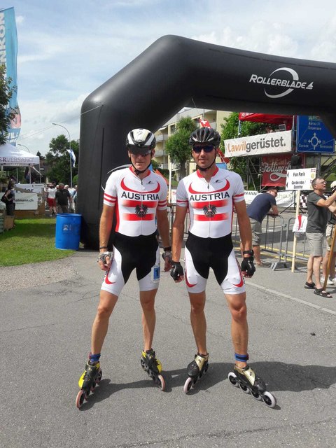 Gerald Woisinger und Georg Ulz bei der Masters-EM in der Schweiz.