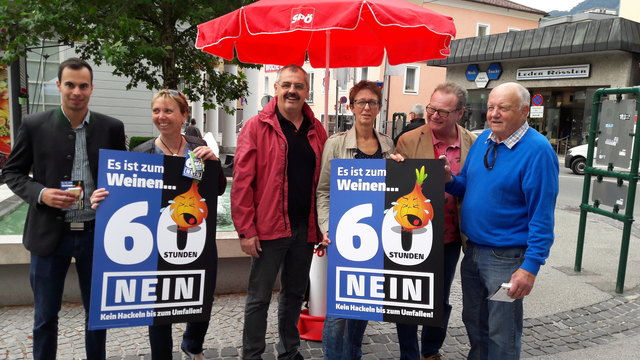 Gemeinsam gegen die „60-Stunden Woche“: SPÖ-Bezirksvorsitzende Sabine Promberger und ÖGB-Bezirksvorsitzender Josef Reisenbichler