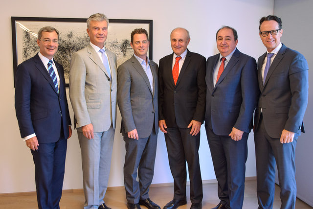 v. l.: Axel Greiner, Werner Steinecker, Florian Niedersüß, Günter Rübig, Erich Haider und Joachim Haindl-Grutsch.