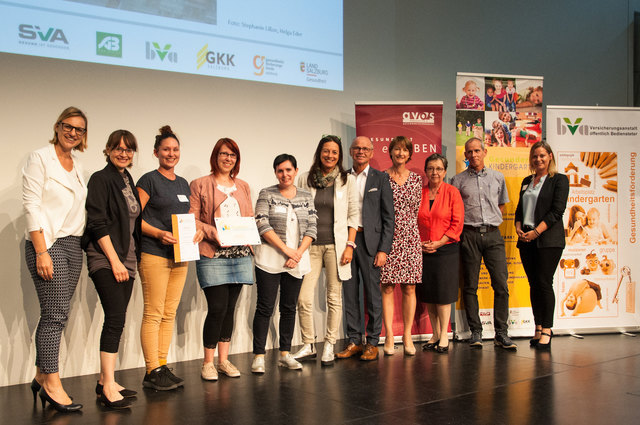 Der Kindergarten KoKo Löwenzahn nahm die Auszeichnung zum ersten Mal entgegen. | Foto: AVOS/Manuel Bukovics