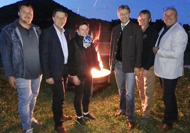 Wolfgang Miglar, Seppi Lobnig, Poldi Steindorfer, Hans Steinacher, Hellfried Miklau, Gerald Grebenjak (vo links)