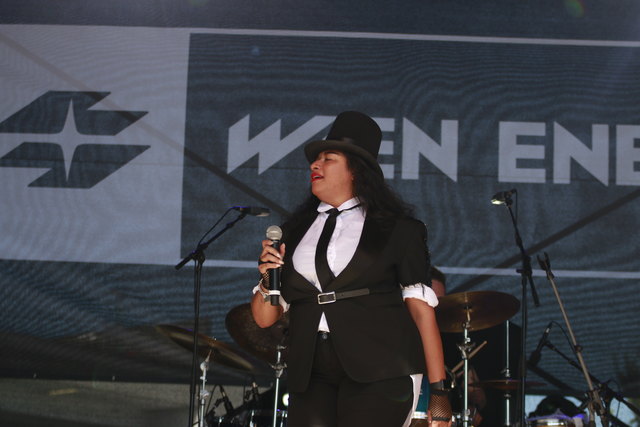 Sängerin Kelli Sae von Count Basic beim Wien Energie Open Air 2018