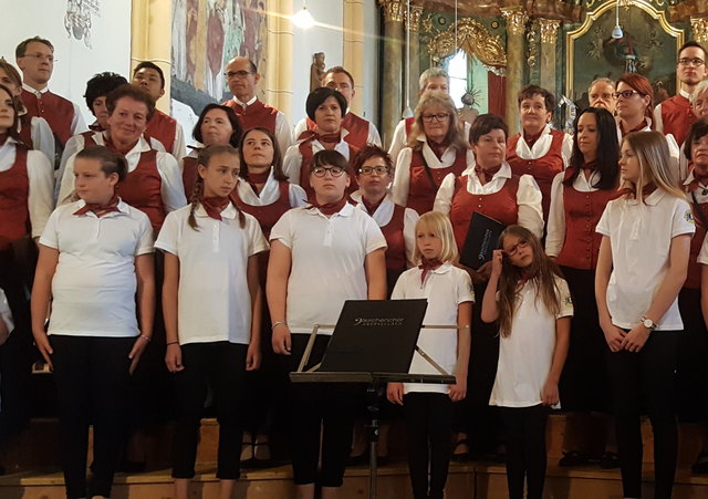 Der Kirchenchor ist Patenchor des Jugendchores „Crazy Voices“ – hier sind sechs der 18 jungen Sänger zu sehen. | Foto: KK/Kirchenchor Obervellach