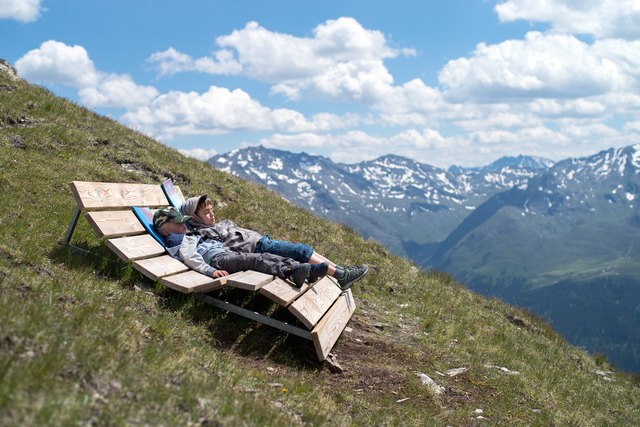 Chillen kann man auch im Hochgebirge, zB. knapp unterhalb der Pezinerspitze!