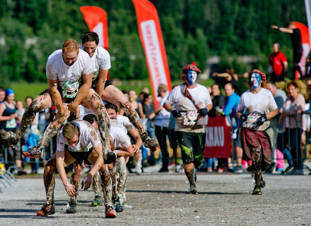 Für den Fishermans Friend Strongman Run in Flachau braucht's Schmalz, Humor, Puste und Motivation. | Foto: wildbild