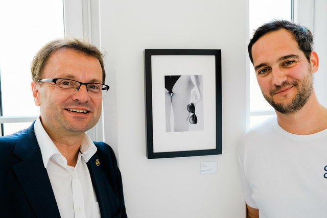 Hannes Heide und Daniel Leitner bei der Ausstellungseröffnung "Ambient Works". | Foto: Dobner