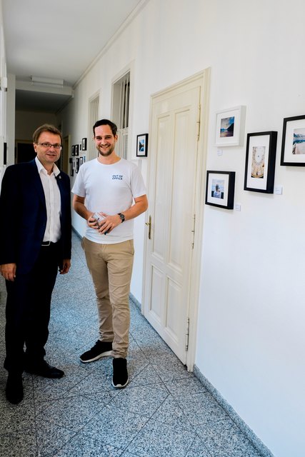 Hannes Heide und Daniel Leitner bei der Ausstellungseröffnung "Ambient Works". | Foto: Dobner