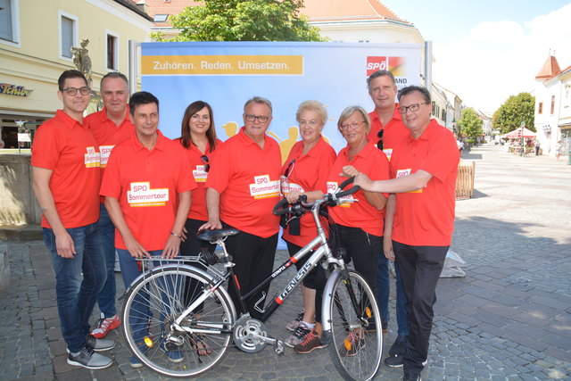 Das SPÖ-Team wird bei de diesjährigen Sommertour auch mit dem Rad unterwegs sein.