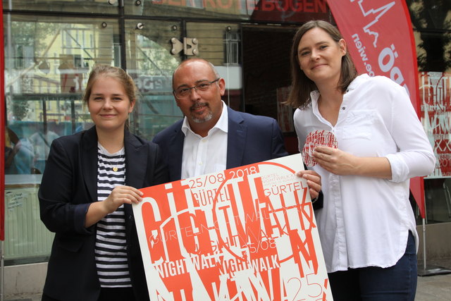 Stefanie Lamp, Peter Jagsch und Stefanie Vasold sind dieses Jahr zum ersten Mal die Gastgeber des Gürtelnightwalks.