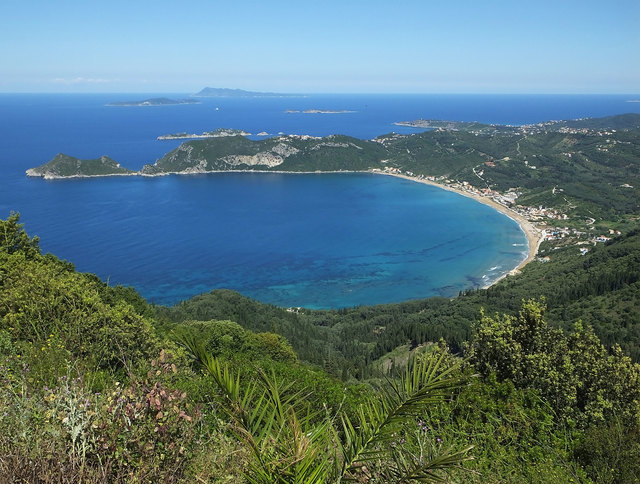 Blick auf die Bucht Agios Georgious