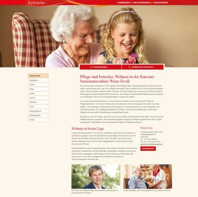 Mit wenig Klicks können sich Interessierte zum Angebot der Residenz umfassend informieren.