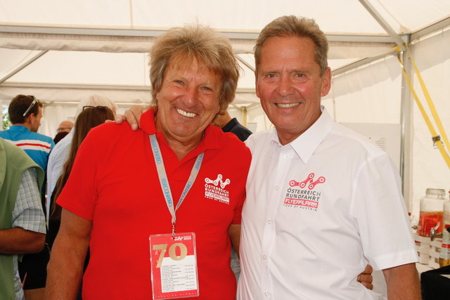 Österreich-Rundfahrtdirektor Franz Steinberger (r.) mit Otto Flum, Präsident des Österreichischen Radsportverbands.