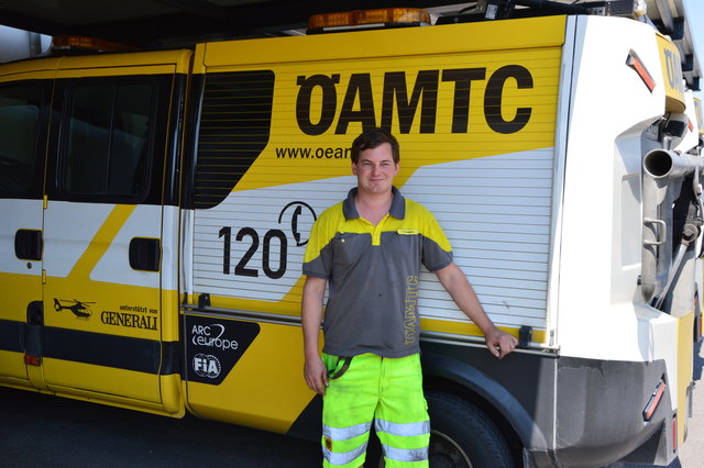 Georg R. mit dem ÖAMTC Mobil.