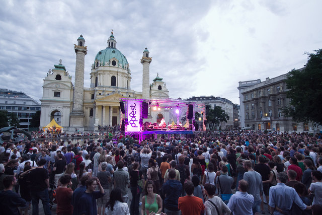 Das Popfest findet in diesem Jahr von 26. - 29. Juli rund um den Karlsplatz statt.