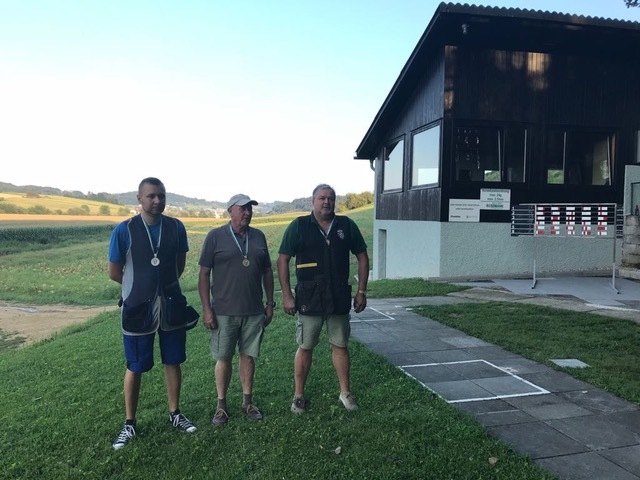 Thomas Waidacher vom JSV St. Veit in der Südsteiermark, Karl Lammer vom Schützenclub Voitsberg und Anton Sailer vom Steirischen Wurftaubenclub (v.l.). | Foto: KK