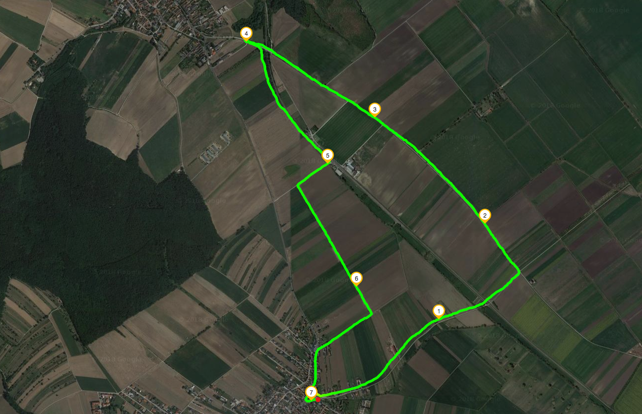 Die 7-Kilometer-Runde für von Schattendorf nach Baumgarten und über den Bahnhof wieder zurück nach Schattendorf.
